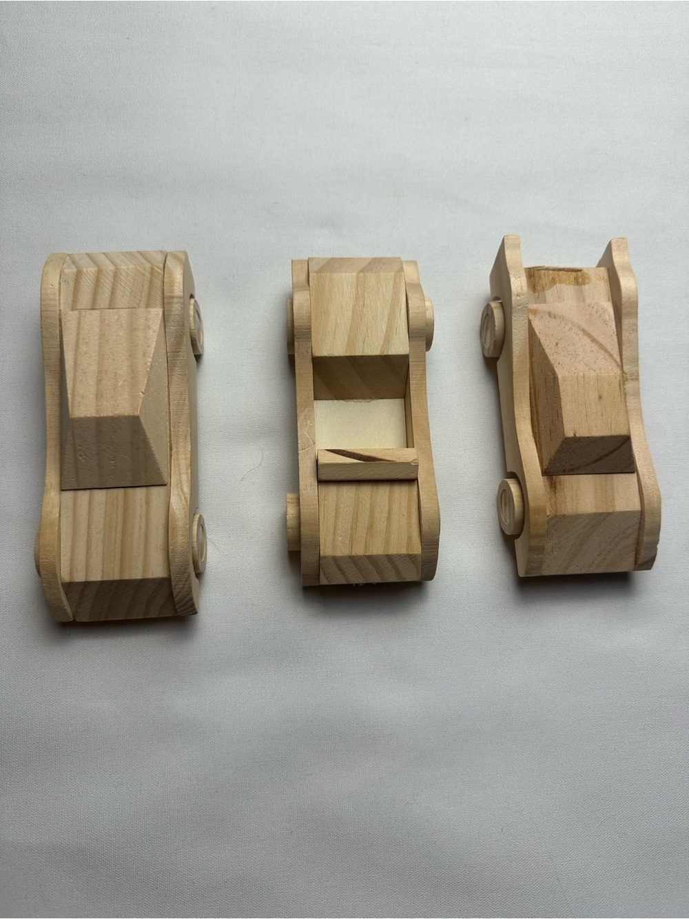 Natural Wood Toy Car Set of 3